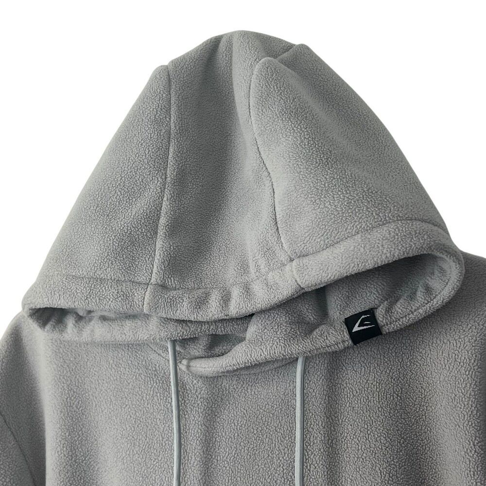 Gymshark Fleece Hoodie Mens Medium Gray Pullover Sweatshirt Drawstring - Picture 7 of 10